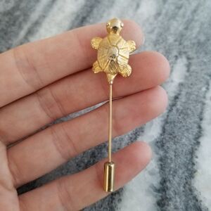 Vintage Mimi Di N Turtle Stick Pin, Gold Tone, Animal, Estate